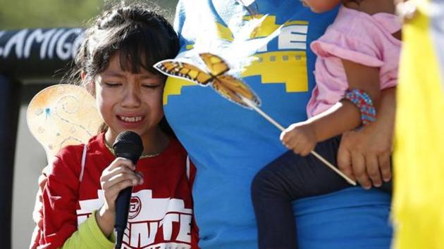 Akemi Vargas, 8, cries as she talks about being separated from her father during an immigration family separation protest in front of the Sandra Day O'Connor U.S. District Court building, Monday, June 18, 2018, in Phoenix. (AP File Photo) Akemi Vargas, 8, cries as she talks about being separated from her father during an immigration family separation protest in front of the Sandra Day O'Connor U.S. District Court building, Monday, June 18, 2018, in Phoenix. (AP File Photo)