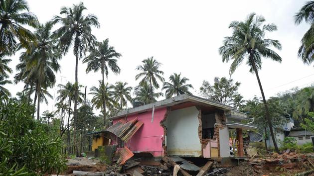 A house destroyed by a landslide is pictured at Kannapanakundu village in Kerala. (AFP Photo)
