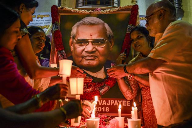 Lucknow was Vajpayee’s traditional seat from where he was elected to the Lok Sabha for a record five consecutive terms from 1991 to 2004. All his three tenures as Prime Minister came when he represented Lucknow.(PTI) Lucknow was Vajpayee’s traditional seat from where he was elected to the Lok Sabha for a record five consecutive terms from 1991 to 2004. All his three tenures as Prime Minister came when he represented Lucknow.(PTI)