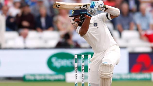 India's Cheteshwar Pujara in action on Day 1 at Trent Bridge. (REUTERS)
