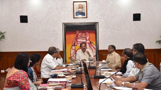 Vice president Venkaiah Naidu attends a review meeting on the Kerala flood situation on August 20. (Twitter/VicePresidentOfIndia) Vice president Venkaiah Naidu attends a review meeting on the Kerala flood situation on August 20. (Twitter/VicePresidentOfIndia)