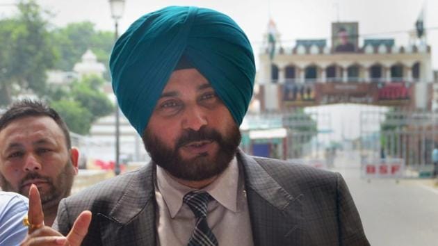Punjab cabinet minister Navjot Singh Sidhu addresses the media on his arrival after attending the swearing-in ceremony of Pakistan Prime Minister Imran Khan, in Attari on August 19. (PTI Photo) Punjab cabinet minister Navjot Singh Sidhu addresses the media on his arrival after attending the swearing-in ceremony of Pakistan Prime Minister Imran Khan, in Attari on August 19. (PTI Photo)