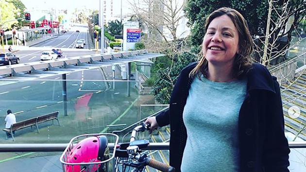 New Zealand's minister for women Julie Anne Genter after biking her way to a hospital for the birth of her first child in Auckland on Sunday (AFP Photo) New Zealand's minister for women Julie Anne Genter after biking her way to a hospital for the birth of her first child in Auckland on Sunday (AFP Photo)