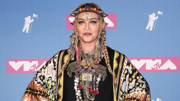 Madonna, who has recently turned 60,  was one of the main attractions at the award show, and turned up in her trademark quirky attire.  (AFP) 