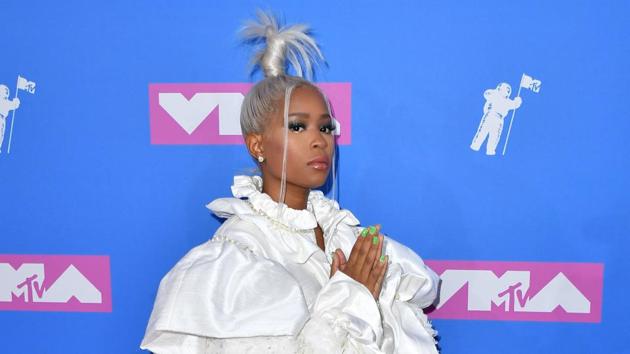 US rapper DeJ Loaf stood out from all the other celebrities with this unique outfit of hers.   (AFP) 