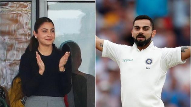 Anushka Sharma applauded her husband Virat Kohli after he hit a century.(Agencies)