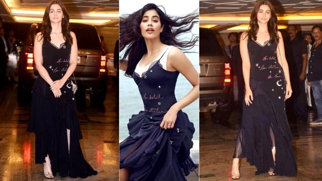 Alia Bhatt is not the only star who loves a whimsical star-print dress. Janhvi Kapoor wore the same Cinq à Sept dress for her first ever magazine photo shoot. (Instagram)