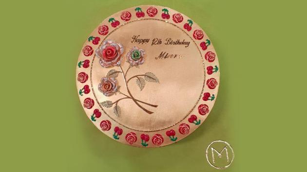 The birthday cake that Pranathi Vivek donated for Kerala flood relief. (HT Photo) The birthday cake that Pranathi Vivek donated for Kerala flood relief. (HT Photo)