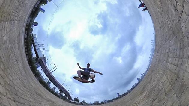 As a sport, freestyle football is still not widely known in this cricket loving country. And Yadav, wishes to use his skills and representation to make it popular and increase awareness about it. (Kunal Patil / HT Photo)