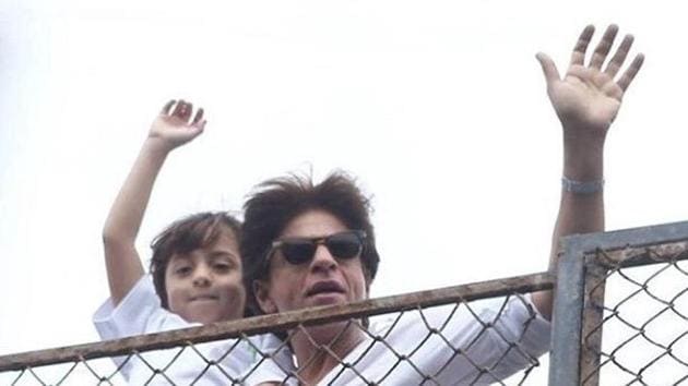 Shah Rukh Khan wishes fans with his son Abram on Eid. (Twitter) Shah Rukh Khan wishes fans with his son Abram on Eid. (Twitter)