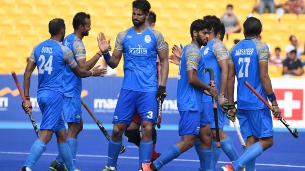 The Indian men’s hockey team continued their impressive run at the Asian Games 2018 as they defeated Hong Kong 26-0 in the Group A encounter in Jakarta on Wednesday. This was their highest victory margin in an international competition with the previous best being a 24-1 win over USA in the 1932 Olympics. (Punit Paranjpe / AFP) The Indian men’s hockey team continued their impressive run at the Asian Games 2018 as they defeated Hong Kong 26-0 in the Group A encounter in Jakarta on Wednesday. This was their highest victory margin in an international competition with the previous best being a 24-1 win over USA in the 1932 Olympics. (Punit Paranjpe / AFP)