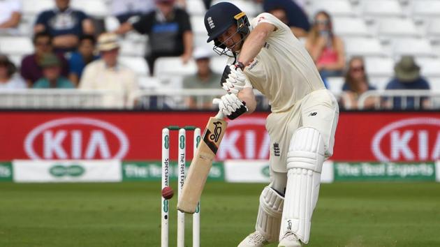 England's Jos Buttler hits a four to reach his half-century. (AFP) England's Jos Buttler hits a four to reach his half-century. (AFP)