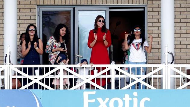 Trent Bridge, Nottingham, Britain - August 22, 2018 Anushka Sharma (C), spouse of India's Virat Kohli, applauds after India win the test . (REUTERS) Trent Bridge, Nottingham, Britain - August 22, 2018 Anushka Sharma (C), spouse of India's Virat Kohli, applauds after India win the test . (REUTERS)