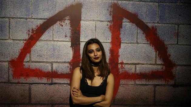 Radhika Apte at the special screening of horror series Ghoul in Mumbai.(IANS)