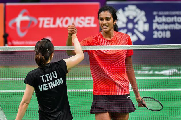 PV Sindhu defeated Vu Thi Trang of Vietnam to reach the next round in women’s badminton singles. (PTI) PV Sindhu defeated Vu Thi Trang of Vietnam to reach the next round in women’s badminton singles. (PTI)