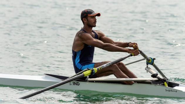 Indian rower Dattu Baban Bhokanal looks disappointed after finishing 5th in the men's singles sculls final. (PTI) Indian rower Dattu Baban Bhokanal looks disappointed after finishing 5th in the men's singles sculls final. (PTI)