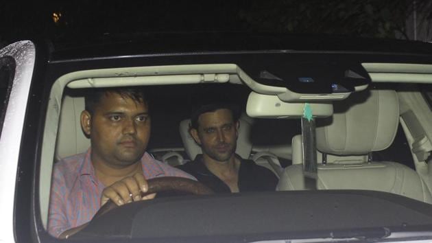 Hrithik Roshan spotted at the residence of Sussanne Khan’s parents home in Mumbai for Eid.(Manav Manglani)