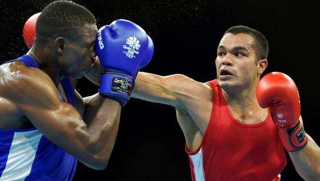 Vikas Krishan was handed a bye into the boxing pre-quarterfinals at Asian Games 2018.(PTI)