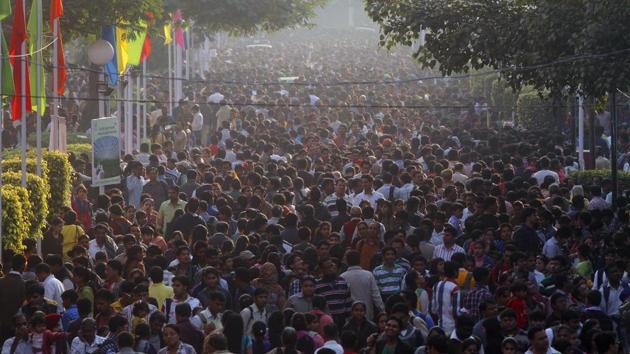 According to the 2018 World Population Data Sheet released by the Population Reference Bureau, India’s population will likely be 8% more than that of China, by mid-2030 and by mid-2050, this ‘lead’ will become 25%. While India’s population is expected to reach 1.53 and 1.68 billion by mid-2030 and mid-2050, China’s is likely to reach 1.42 billion by mid-2030 and fall to 1.34 billion by mid-2050. (Sanjeev Verma / HT File) According to the 2018 World Population Data Sheet released by the Population Reference Bureau, India’s population will likely be 8% more than that of China, by mid-2030 and by mid-2050, this ‘lead’ will become 25%. While India’s population is expected to reach 1.53 and 1.68 billion by mid-2030 and mid-2050, China’s is likely to reach 1.42 billion by mid-2030 and fall to 1.34 billion by mid-2050. (Sanjeev Verma / HT File)