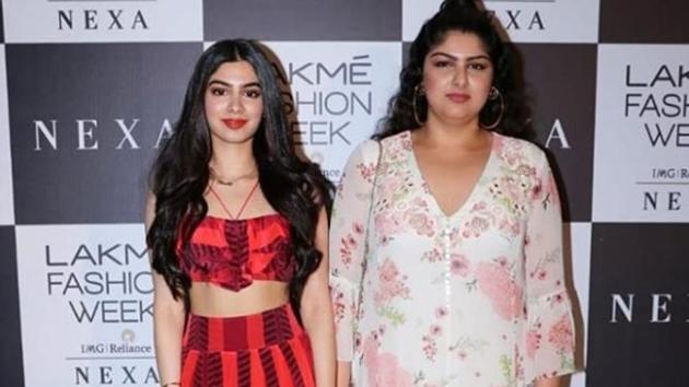 Sridevi’s daughter Khushi Kapoor and Anshula attend LFW together.(Viral Bhayani)