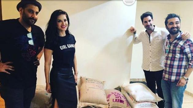 Sunny Leone has donated food material for people affected by Kerala floods.