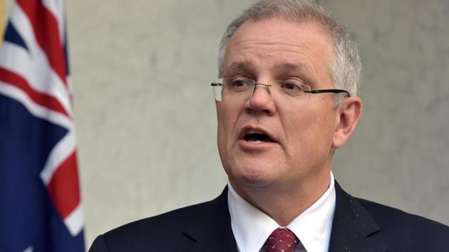 Australia's treasurer Scott Morrison attending a press conference in Parliament House in Canberra.(AFP File Photo)