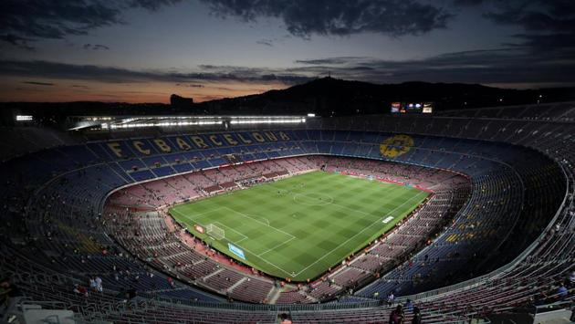 An aerial view of the Camp Nou stadium before the FC Barcelona v Alaves match in Barcelona, Spain. (Albert Gea / REUTERS)