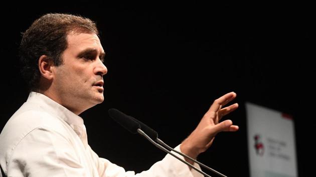 Congress President Rahul Gandhi at Bucerius Summer School in Hamburg, Germany on Wednesday.(PTI file photo)