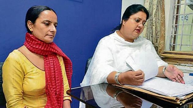 Advocate Navjot Kaur Chabha (right) with the woman Randeep Kaur. (HT Photo) Advocate Navjot Kaur Chabha (right) with the woman Randeep Kaur. (HT Photo)