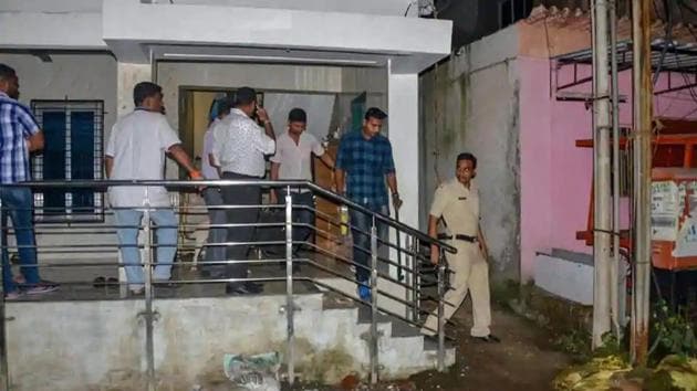 Members of Maharashtra’s anti-terrorism squad raid the house of a radical Hindu outfit group member Vaibhav Raut at Nalasopara in Palghar. (PTI File Photo) Members of Maharashtra’s anti-terrorism squad raid the house of a radical Hindu outfit group member Vaibhav Raut at Nalasopara in Palghar. (PTI File Photo)
