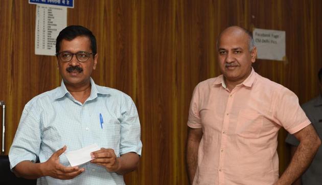 The plea was filed by AAP MLAs , including chief minister Arvind Kejriwal and his deputy Manish Sisodia.(HT Photo)