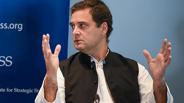 Congress president Rahul Gandhi alleged that “Mr Anil Ambani is Rs 45,000 crore in debt”. (PTI) Congress president Rahul Gandhi alleged that “Mr Anil Ambani is Rs 45,000 crore in debt”. (PTI)