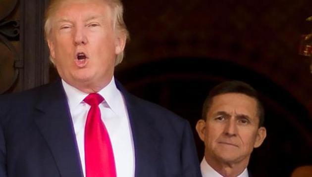 (FILES): This December 21, 2016 file photo shows US President-elect Donald Trump (L) with with Trump National Security Adviser designate Lt. General Michael Flynn (R) at Mar-a-Lago in Palm Beach, Florida.(AFP) (FILES): This December 21, 2016 file photo shows US President-elect Donald Trump (L) with with Trump National Security Adviser designate Lt. General Michael Flynn (R) at Mar-a-Lago in Palm Beach, Florida.(AFP)