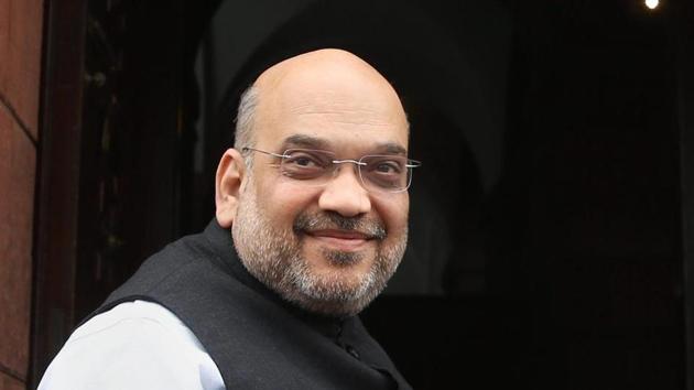 BJP president Amit Shah during budget session of Parliament in New Delhi.(PTI File Photo)