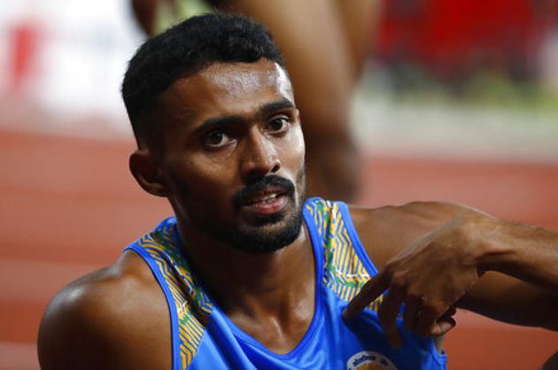 India's Muhammed Anas Yahiya reacts after his second place finish in the men's 400m final during the athletics competition. (AP) India's Muhammed Anas Yahiya reacts after his second place finish in the men's 400m final during the athletics competition. (AP)