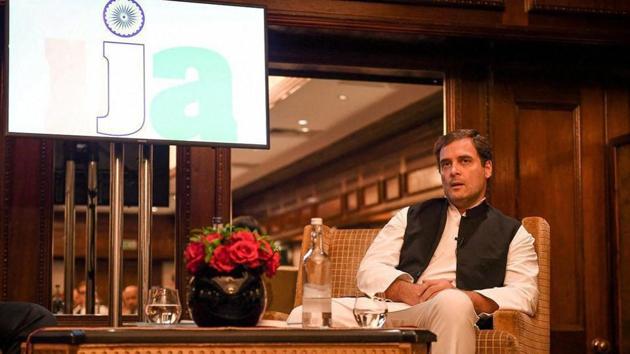 Congress president Rahul Gandhi speaks during an interaction with the Indian Journalists' Association in London on August 25, 2018. (PTI) Congress president Rahul Gandhi speaks during an interaction with the Indian Journalists' Association in London on August 25, 2018. (PTI)