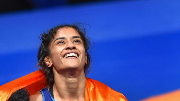 Vinesh Phogat became the first Indian woman to win wrestling gold at the ongoing Asian Games 2018 and later got engaged to long-time boyfriend Somvir Rathi on Saturday upon her return from Jakarta. Interestingly, the engagement ceremony took place completely at the Indira Gandhi International Airport in New Delhi. (Shahbaz Khan / PTI File) Vinesh Phogat became the first Indian woman to win wrestling gold at the ongoing Asian Games 2018 and later got engaged to long-time boyfriend Somvir Rathi on Saturday upon her return from Jakarta. Interestingly, the engagement ceremony took place completely at the Indira Gandhi International Airport in New Delhi. (Shahbaz Khan / PTI File)