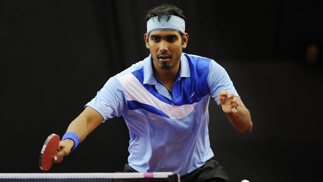 The team comprising G Sathiyan, Achanta Sharath Kamal (in pic) and A Amalraj couldn’t put up a fight against the mighty Koreans, who set up a summit clash against defending champions China in a repeat of 2014 edition.(Getty Images)