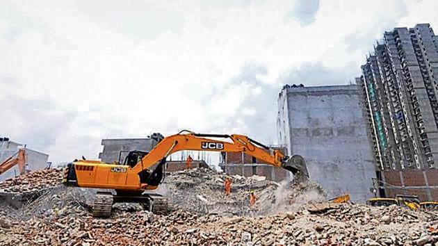 The twin building collapse in Shahberi village of Greater Noida on July 27 had resulted in the death of nine persons. (HT FILE) The twin building collapse in Shahberi village of Greater Noida on July 27 had resulted in the death of nine persons. (HT FILE)