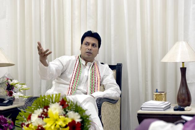 Tripura chief minister Biplab Deb.(Sushil Kumar/HT file photo)