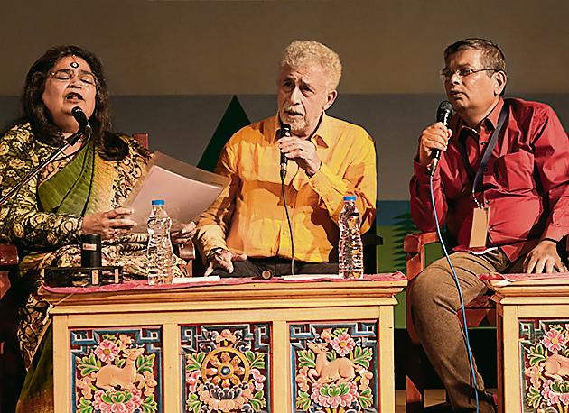 Usha Uthup, Naseeruddin Shah and Ajoy Bose launching into the Beatles!(Courtesy Mountain Echoes Literary Festival)