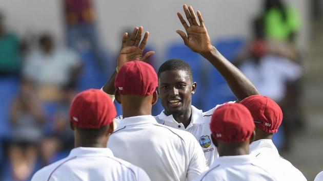 Jason Holder (3L) will lead West Indies on their tour of India.(AFP)