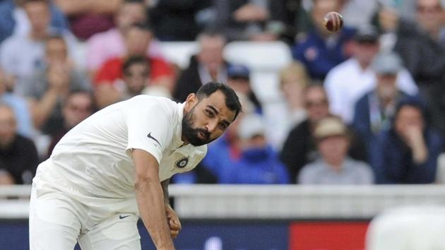 Nottingham: Mohammed Shami bowls during the second day of the third cricket test match between England and India at Trent Bridge in Nottingham.(AP) Nottingham: Mohammed Shami bowls during the second day of the third cricket test match between England and India at Trent Bridge in Nottingham.(AP)