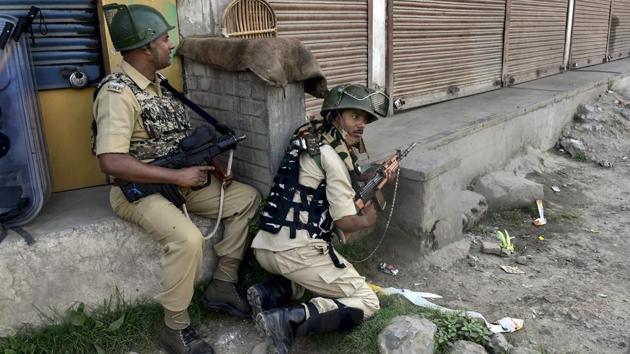 In a breakthrough, two Hizbul Mujahideen militants including commander Altaf Ahmed Dar alias Altaf Kachroo, one of the oldest surviving terrorists, were killed on Wednesday in South Kashmir’s Anantnag district, police said. Hours after security forces killed Altaf Ahmad Dar, militants shot dead four policemen in Shopian district of south Kashmir. (S Irfan / PTI File) In a breakthrough, two Hizbul Mujahideen militants including commander Altaf Ahmed Dar alias Altaf Kachroo, one of the oldest surviving terrorists, were killed on Wednesday in South Kashmir’s Anantnag district, police said. Hours after security forces killed Altaf Ahmad Dar, militants shot dead four policemen in Shopian district of south Kashmir. (S Irfan / PTI File)