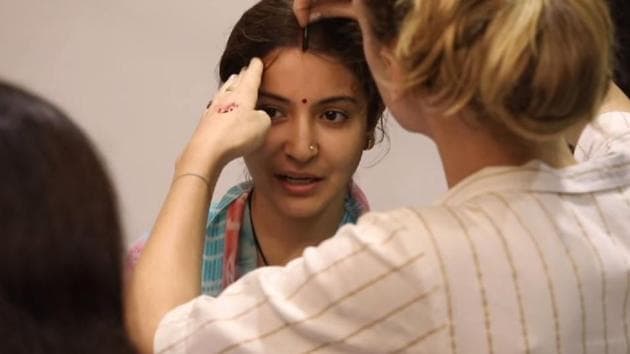 Anushka Sharma as Mamta in Sui Dhaga. She stars in the film opposite Varun Dhawan.