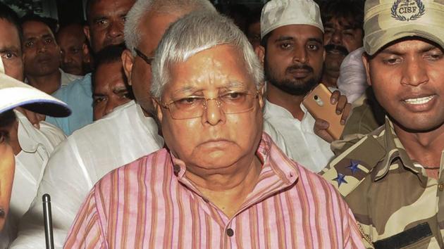 RJD leader Lalu Prasad arrives at the airport to surrender at the CBI court in connection with multi-crore fodder scam case, in Ranchi. (PTI File Photo) RJD leader Lalu Prasad arrives at the airport to surrender at the CBI court in connection with multi-crore fodder scam case, in Ranchi. (PTI File Photo)