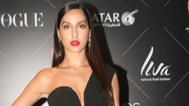 Nora Fatehi at the red carpet of Vogue Beauty Awards in Mumbai on July this year.(IANS)
