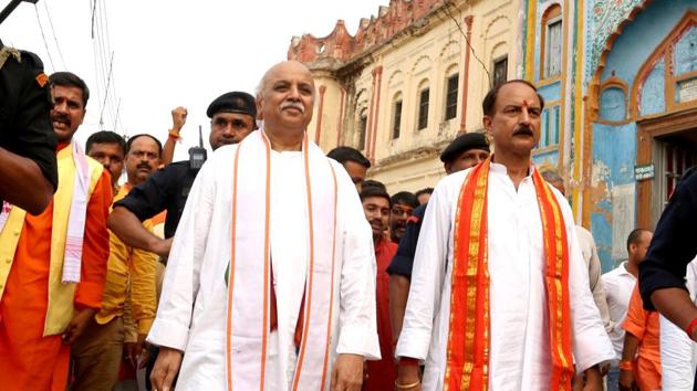 Former VHP chief Pravin Togadia, who visited Ayodhya in June, had earlier demanded the BJP government to legislate a law within four months for constructing a temple at the disputed site. (PTI File Photo) Former VHP chief Pravin Togadia, who visited Ayodhya in June, had earlier demanded the BJP government to legislate a law within four months for constructing a temple at the disputed site. (PTI File Photo)