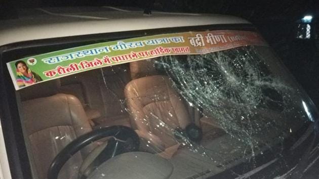 The SUV when ran over four people in Jaipur’s Gandhinagar Railway Station on Thursday night.(Sourced)