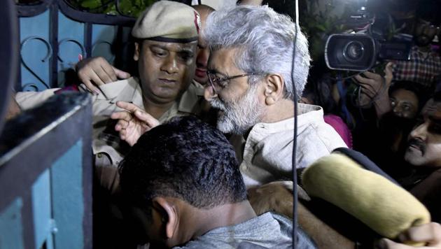 Five activists — lawyer and trade union activist Sudha Bhardwaj, poet P Varavara Rao, activist Gautam Navlakha, and lawyers Arun Ferreira and Vernon Gonsalves — had been arrested in the Bhima Koregaon violence case.(PTI) Five activists — lawyer and trade union activist Sudha Bhardwaj, poet P Varavara Rao, activist Gautam Navlakha, and lawyers Arun Ferreira and Vernon Gonsalves — had been arrested in the Bhima Koregaon violence case.(PTI)